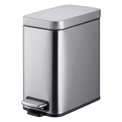 Відро для сміття з плавним закриттям прямокутне Mixxus Premium Quadro-TC0105 SS Color 5л колір нерж