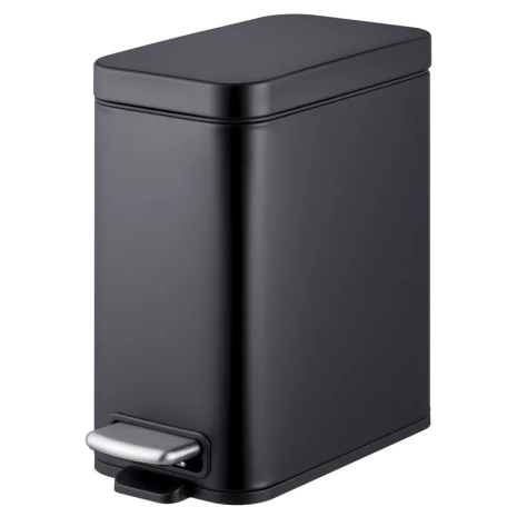 Відро для сміття з плавним закриттям прямокутне Mixxus Premium Quadro-TC0105 Black 5 л колір чорний