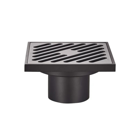 Душовий трап Koer FD10-100x100-180-Black (прямий відвід) (Чорний) (KR3414)