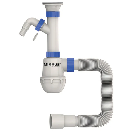 Сифон для кухні Mixxus SK-01-B 1 1/2"x40 з литим випуском і відведенням для пральної машини (MI8191) Сифон для кухні Mixxus SK-01-B 1 1/2"x40 з литим випуском і відведенням для пральної машини (MI8191)