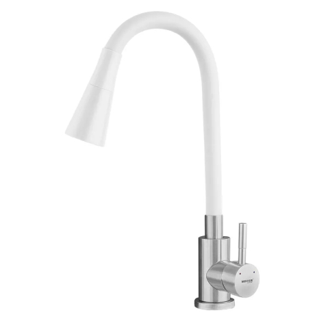 Смеситель для кухни MIXXUS SUS-011-T REFL.WHITE с силиконовым изливом из нерж. стали SUS304, MI8228 Смеситель для кухни MIXXUS SUS-011-T REFL.WHITE с силиконовым изливом из нерж. стали SUS304, MI8228