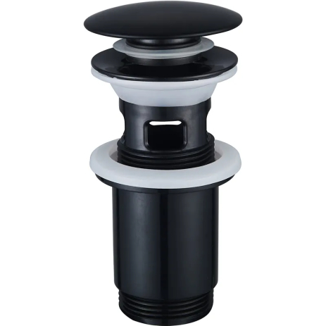 Донний клапан Zerix BV-01 BLACK 1¼" з переливом чорний