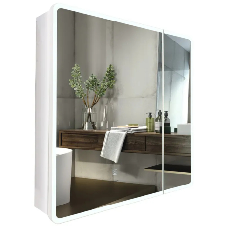 Зеркальный шкафчик Mixxus Premium Olivary CM01-70x70x13 с LED Touch, димером, регулятором яркости (MI8295) Зеркальный шкафчик Mixxus Premium Olivary CM01-70x70x13 с LED Touch, димером, регулятором яркости (MI8295)