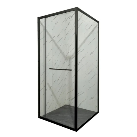 Душова кабіна без піддону Mixxus Premium Quadro 90×90×195 см Black, прозоре скло 6 мм, розсувні двері MI8292 Душова кабіна без піддону Mixxus Premium Quadro 90×90×195 см Black, прозоре скло 6 мм, розсувні двері MI8292