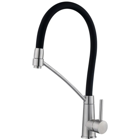 Смеситель кухонный Zerix FUL-017 Black с силиконовым изливом SUS304 (ZX5992) Смеситель кухонный Zerix FUL-017 Black с силиконовым изливом SUS304 (ZX5992)