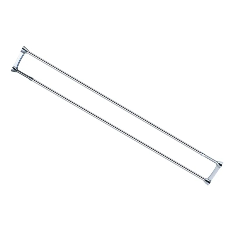 Штанга для шторки телескопічна з тримачем рушника Zerix CRS-D-125x225 125cm-225cm (нержавіюча сталь) (блістер) (ZX6099)