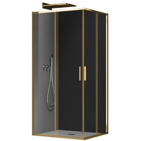 Душова кабіна без піддона Koer SR SC10-90x90x195-TR-12 прозоре скло Easy Clean 6 мм, матове золото (KR5943) Душова кабіна без піддона Koer SR SC10-90x90x195-TR-12 прозоре скло Easy Clean 6 мм, матове золото (KR5943)