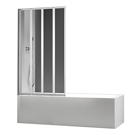 Шторки скляні на ванну складані Koer SR BS07-80x140-TR-01 прозоре скло Easy Clean 4 мм, хром (KR5948)