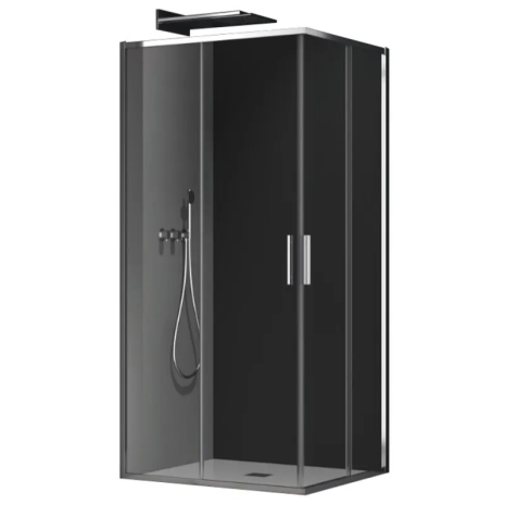 Душова кабіна без піддона Koer SR SC10-90x90x195-TR-01 прозоре скло Easy Clean 6 мм, хром (KR5942)