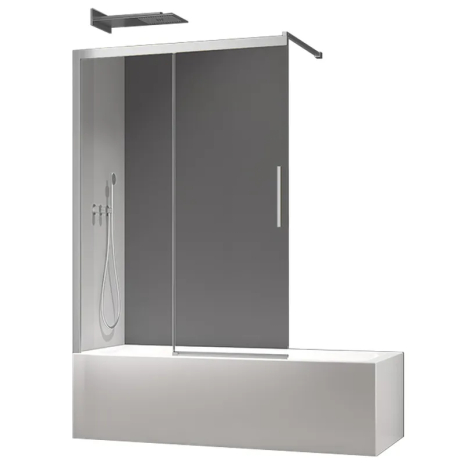 Шторки скляні на ванну розсувні Koer SR BS06-120x150-TR-01 прозоре скло Easy Clean 6 мм, хром (KR5945)