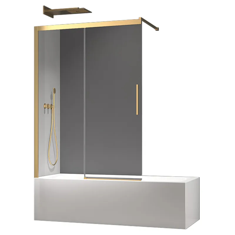 Шторки скляні на ванну розсувні Koer SR BS06-120x150-TR-12 прозоре скло Easy Clean 6 мм, матове золото (KR5946) Шторки скляні на ванну розсувні Koer SR BS06-120x150-TR-12 прозоре скло Easy Clean 6 мм, матове золото (KR5946)