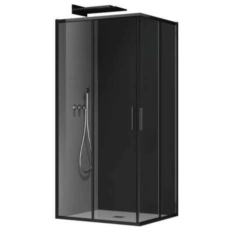 Душова кабіна без піддону Koer SR SC10-90x90x195-TR-07 прозоре скло Easy Clean 6мм, графіт (KR5944)