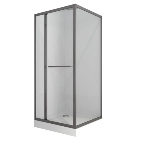 Душевая кабина с низким поддоном Mixxus Style SCT01-90x90x200-TR Graphite прозрачное стекло 6мм (MI8432)