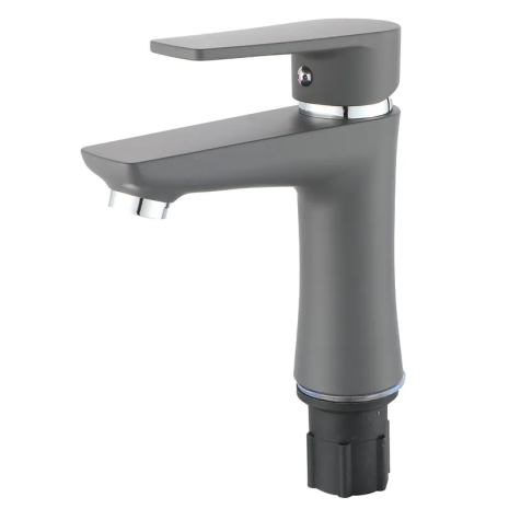 Смеситель для умывальника Plamix Oscar-001 Graphite (без подвода) (Цвет графит) (PM6097)