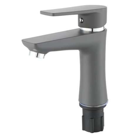 Змішувач для умивальника Plamix Oscar-001 Graphite (без підведення) (Квіт графіт) (PM6097) Змішувач для умивальника Plamix Oscar-001 Graphite (без підведення) (Квіт графіт) (PM6097)