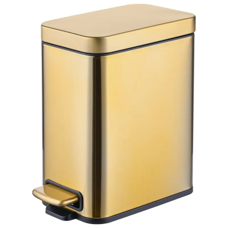 Мусорное ведро с плавным закрытием прямоугольное Mixxus Premium Quadro-TC0105 Brushed Gold 5 л (цвет матовое золото) (MI8394) Мусорное ведро с плавным закрытием прямоугольное Mixxus Premium Quadro-TC0105 Brushed Gold 5 л (цвет матовое золото) (MI8394)