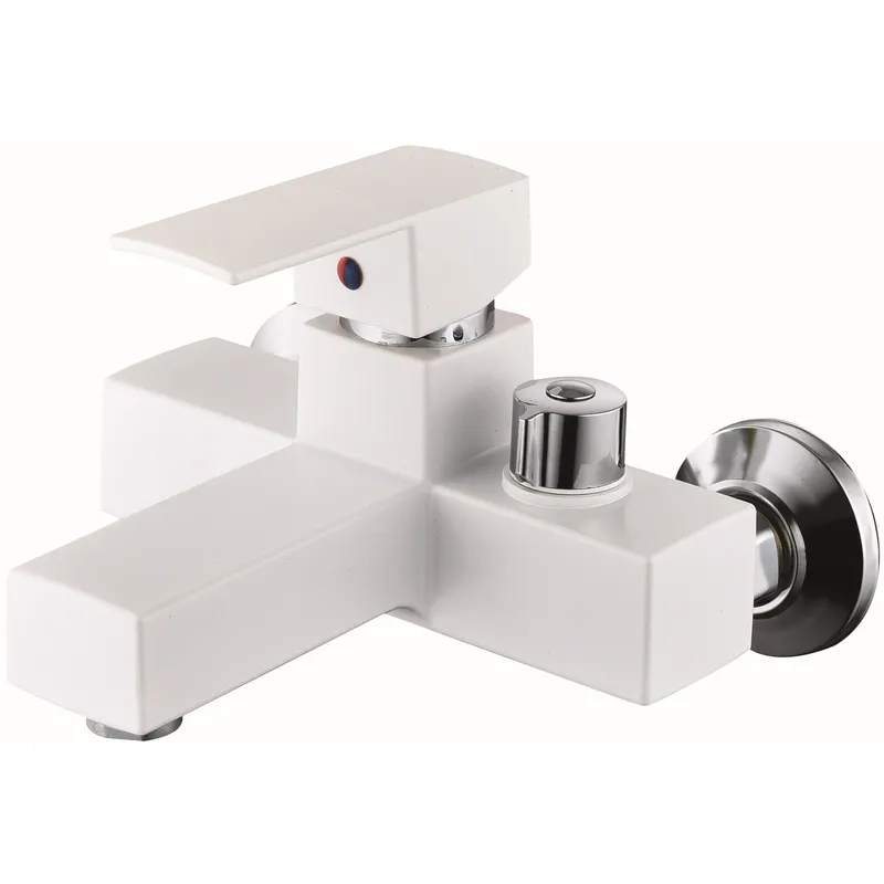 Змішувач для ванни Plamix Kubus-009 Euro Set White (зі шлангом, лійкою та кронштейном) (PM0752) Змішувач для ванни Plamix Kubus-009 Euro Set White (зі шлангом, лійкою та кронштейном) (PM0752)