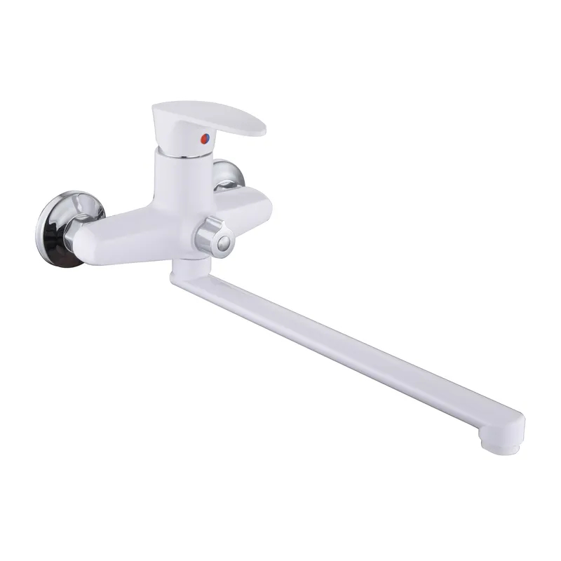 Змішувач для ванни Plamix Cezar-006 Euro SET White (зі шлангом, лійкою та кронштейном) (PM0746) Змішувач для ванни Plamix Cezar-006 Euro SET White (зі шлангом, лійкою та кронштейном) (PM0746)