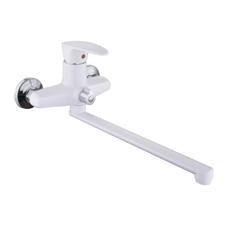 Змішувач для ванни Plamix Cezar-006 Euro SET White (зі шлангом, лійкою та кронштейном) (PM0746) Змішувач для ванни Plamix Cezar-006 Euro SET White (зі шлангом, лійкою та кронштейном) (PM0746)