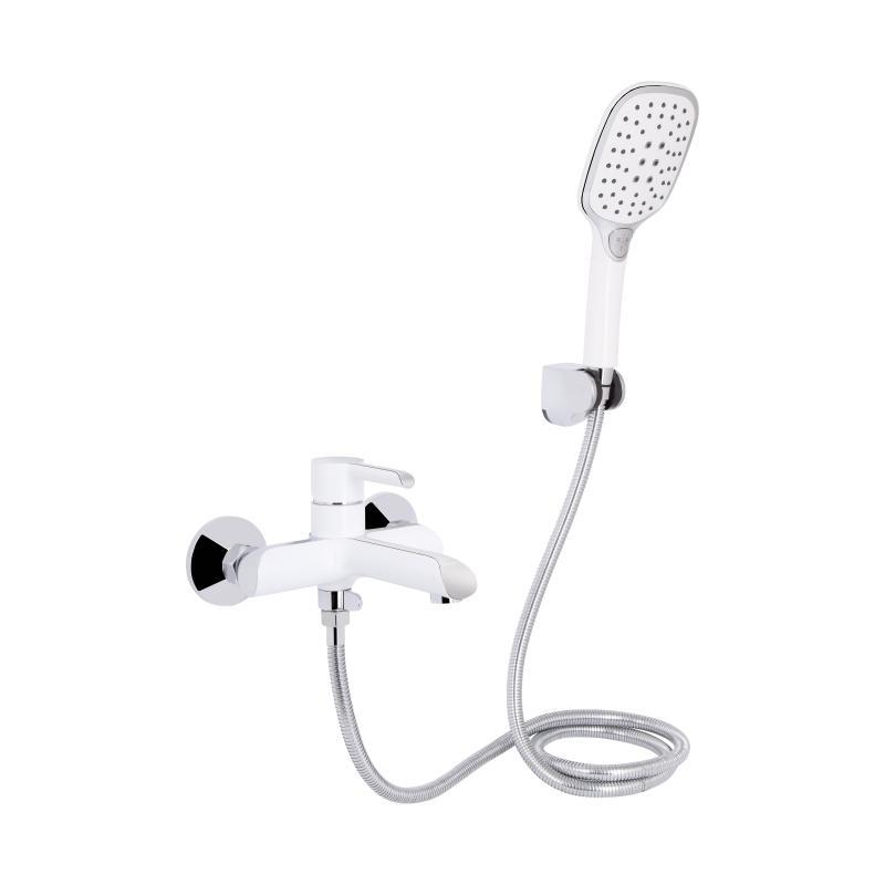 Смеситель для ванны Qtap Grand (c душевым гарнитуром) QTGRAWCR006 Chrome/White Смеситель для ванны Qtap Grand (c душевым гарнитуром) QTGRAWCR006 Chrome/White