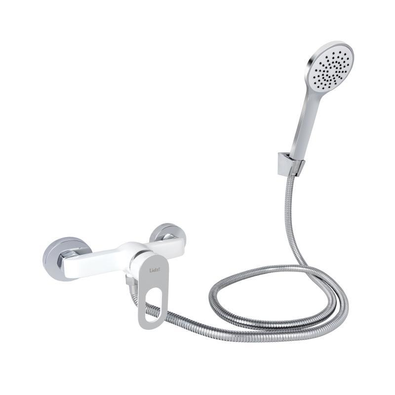 Змішувач для душу Lidz Latwa 010 (з душовим гарнітуром) (k40) LDLAT010WHI45426 White Змішувач для душу Lidz Latwa 010 (з душовим гарнітуром) (k40) LDLAT010WHI45426 White