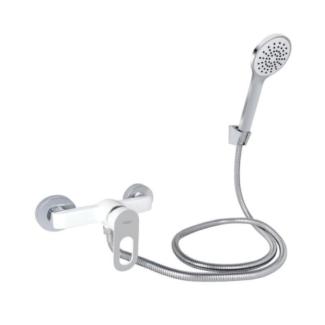 Змішувач для душу Lidz Latwa 010 (з душовим гарнітуром) (k40) LDLAT010WHI45426 White Змішувач для душу Lidz Latwa 010 (з душовим гарнітуром) (k40) LDLAT010WHI45426 White