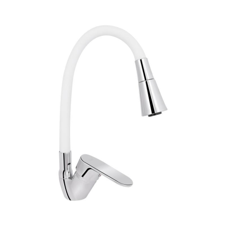Змішувач для кухні Lidz Tani 008F3 з гнучким виливом (k40) LDTAN008F3WCR37037 Chrome/White