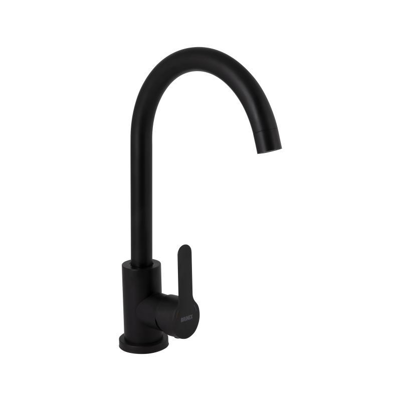 Змішувач для кухні Brinex Pure 015F U-подібний Black Matt BRIPUR015FBLM Змішувач для кухні Brinex Pure 015F U-подібний Black Matt BRIPUR015FBLM