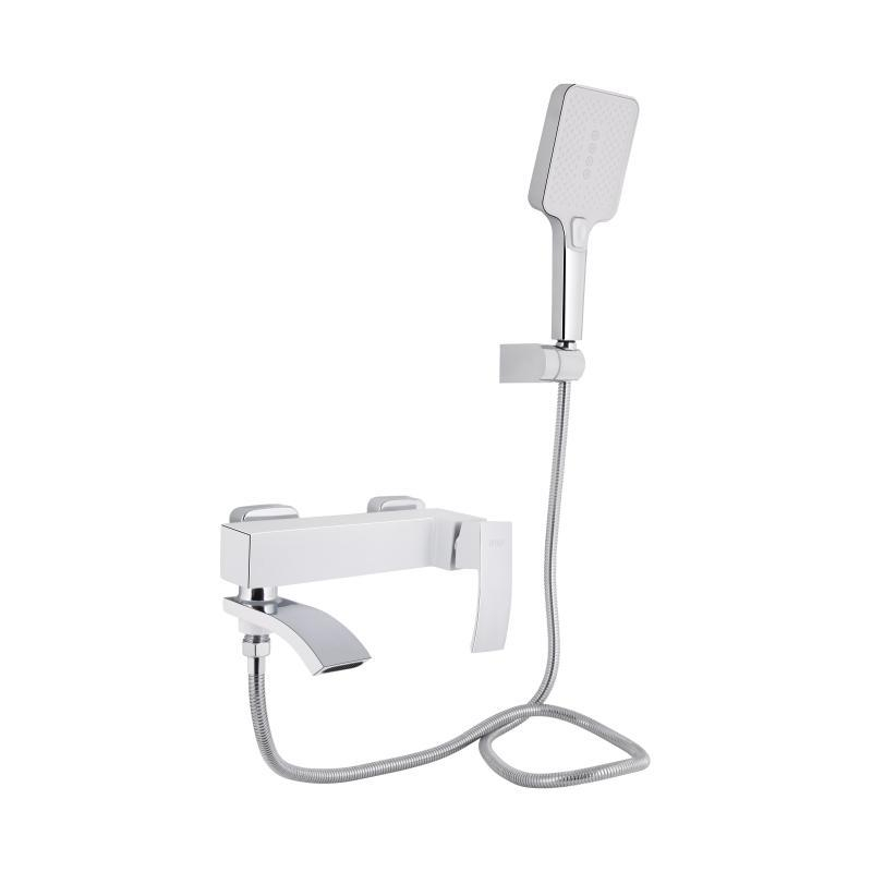 Змішувач для ванни Qtap Swan Cascada з поворотним виливом (з душовим гарнітуром) QTSWA260CRW45569 Chrome/White Змішувач для ванни Qtap Swan Cascada з поворотним виливом (з душовим гарнітуром) QTSWA260CRW45569 Chrome/White