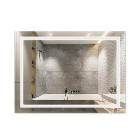 Зеркало Qtap Mideya (DC-F904) 800х600 с LED-подсветкой Touch, с димером, рег яркости QT2078F904W