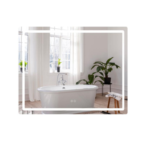 Зеркало Qtap Mideya (DC-F910) 1000х800 с LED-подсветкой Touch, с антизапотением, с часами, диммером