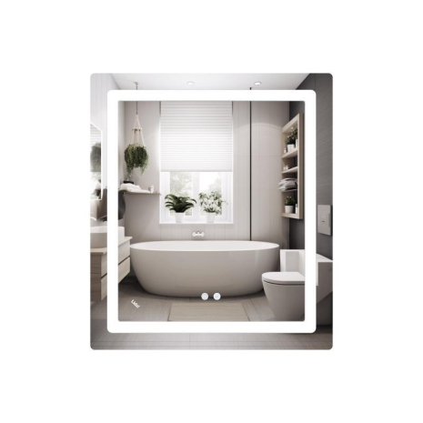 Дзеркало з LED підсвіткою Lidz Kubis KU2 700х800 Touch з антизапотіванням диммером та регулюванням яскравості