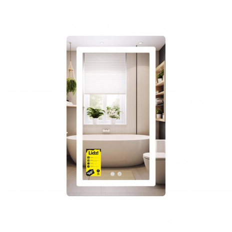 Дзеркало з LED підсвіткою Lidz Kubis KU2 500х800 Touch з антизапотіванням диммером та регулюванням яскравості