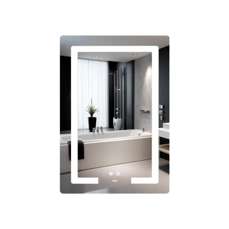 Дзеркало з LED підсвіткою Lidz Kubis KU2 600х800 Touch з антизапотіванням диммером та регулюванням яскравості