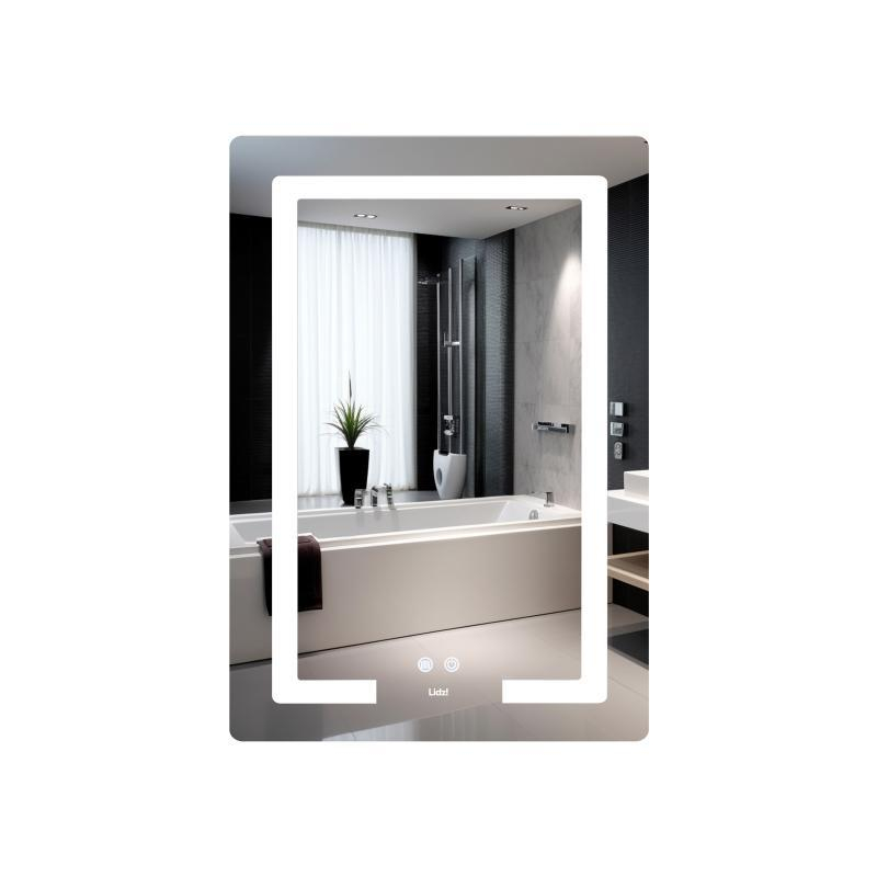 Зеркало с LED подсветкой Lidz Kubis KU2 600х800 Touch с антизапотеванием диммером и регулировкой яркости Зеркало с LED подсветкой Lidz Kubis KU2 600х800 Touch с антизапотеванием диммером и регулировкой яркости