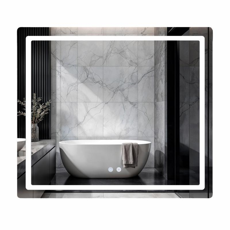 Зеркало с LED подсветкой Qtap Mideya MI2 800х700 Touch с антизапотеванием диммером и регулировкой яркости Зеркало с LED подсветкой Qtap Mideya MI2 800х700 Touch с антизапотеванием диммером и регулировкой яркости
