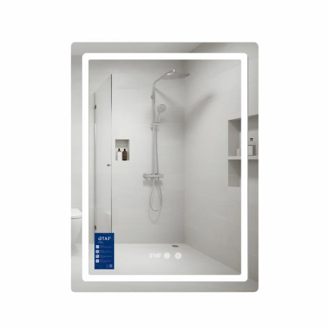 Зеркало с часами и LED подсветкой Qtap Mideya MI2 600х800 Touch с антизапотеванием диммером регулировкой яркости Зеркало с часами и LED подсветкой Qtap Mideya MI2 600х800 Touch с антизапотеванием диммером регулировкой яркости