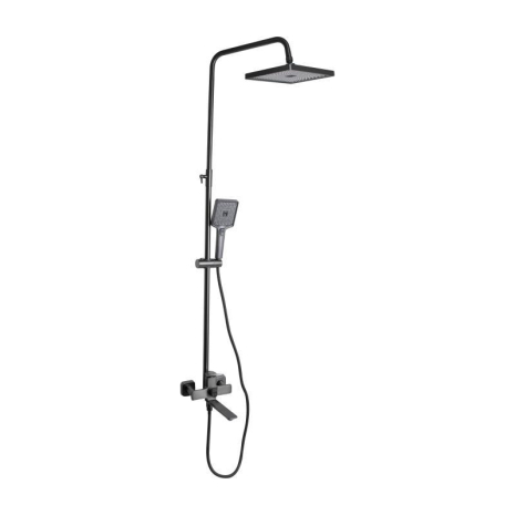 Душова система Qtap Presto на 3 споживачі з виливом Gunmetal Black QTPRE111GRP45585