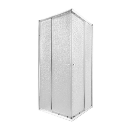 Душова кабіна Qtap Presto CRM1099SP5 90х90 см, скло Pear 5 мм без піддона, хромований профіль, розсувні двері