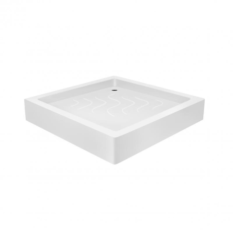 Душовий піддон Lidz Mazur ST80x80x16, білий акрил, квадратний, з регульованою ніжкою