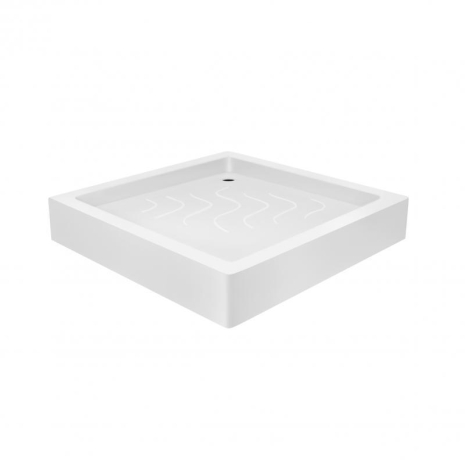 Душовий піддон Lidz Mazur ST80x80x16, білий акрил, квадратний, з регульованою ніжкою