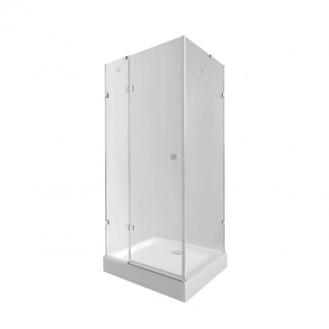Набір Qtap душова кабіна Capricorn CRM1099SC6 Clear 2020x900x900 мм + піддон Tern 309912C 90x90x12 см хром