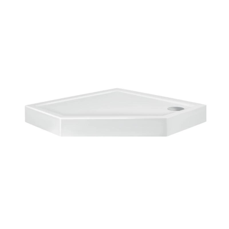 Душовий піддон Qtap Diamond 309912 90x90x12 см + сифони, акрил, білий, низький, п’ятикутний