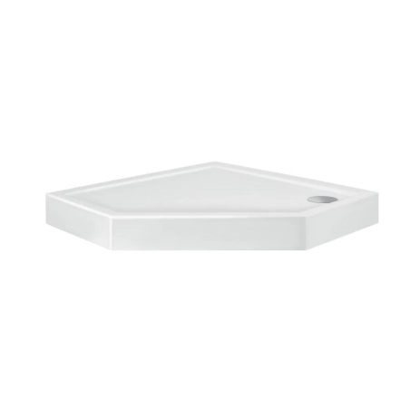Душовий піддон Qtap Diamond 309912 90x90x12 см + сифони, акрил, білий, низький, п’ятикутний