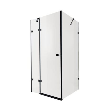 Душова кабіна Qtap Capricorn BLA10128RC6 120x80 см, скло Clear 6 мм, покриття CalcLess без піддону, чорний профіль