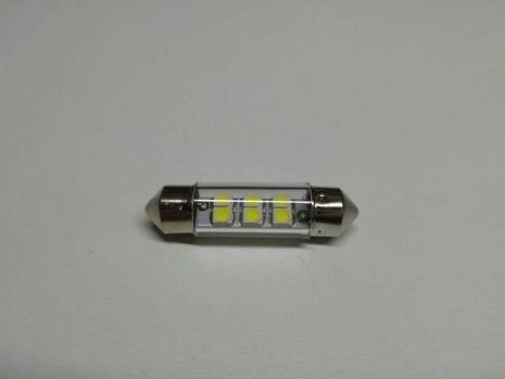 Лампа світлодіод с/ц МАЯК (12T11x36-W/6SMD) 12V C5W 36 мм AC 6SMD (35 х 28) біла