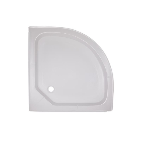 Lidz Душовий піддон KAPIELKA ST80x80x14 низький, півкруглий, діаметр зливу 52 мм, акриловий, білий