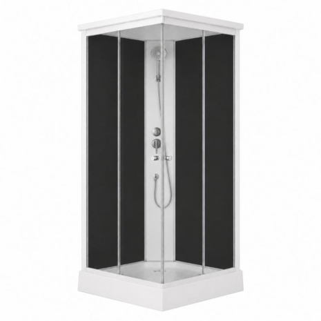 Душовий бокс Lidz Kubis SB90x90.SAT.LOW.GR, скло тоноване 4 мм