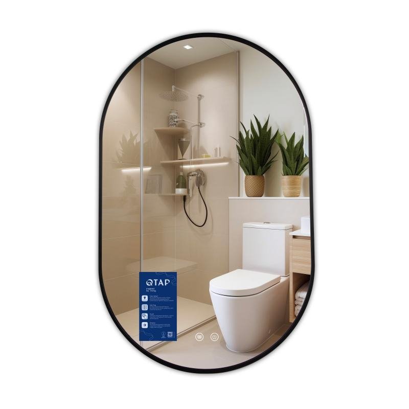 Зеркало Qtap Scorpio SC1 500×800 мм Black с LED подсветкой Touch антизапотеванием и регулировкой температуры света QTSC500800 Зеркало Qtap Scorpio SC1 500×800 мм Black с LED подсветкой Touch антизапотеванием и регулировкой температуры света QTSC500800