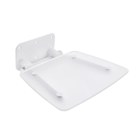 Сидіння для душу Qtap Comfort WHI5035 відкидне настінне біле з нержавіючої сталі та ABS пластику